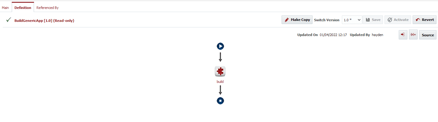 Original build workflow